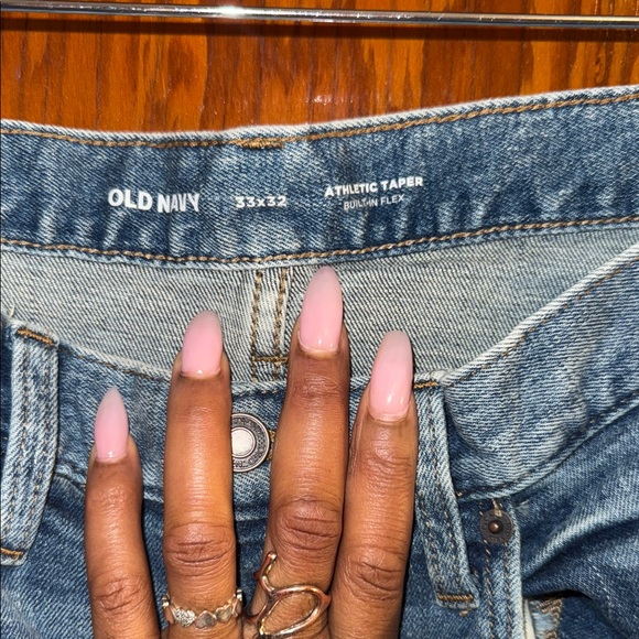 Old Navy Men's Ripped Skinny Jeans - Dark Blue - Picture 2 of 6